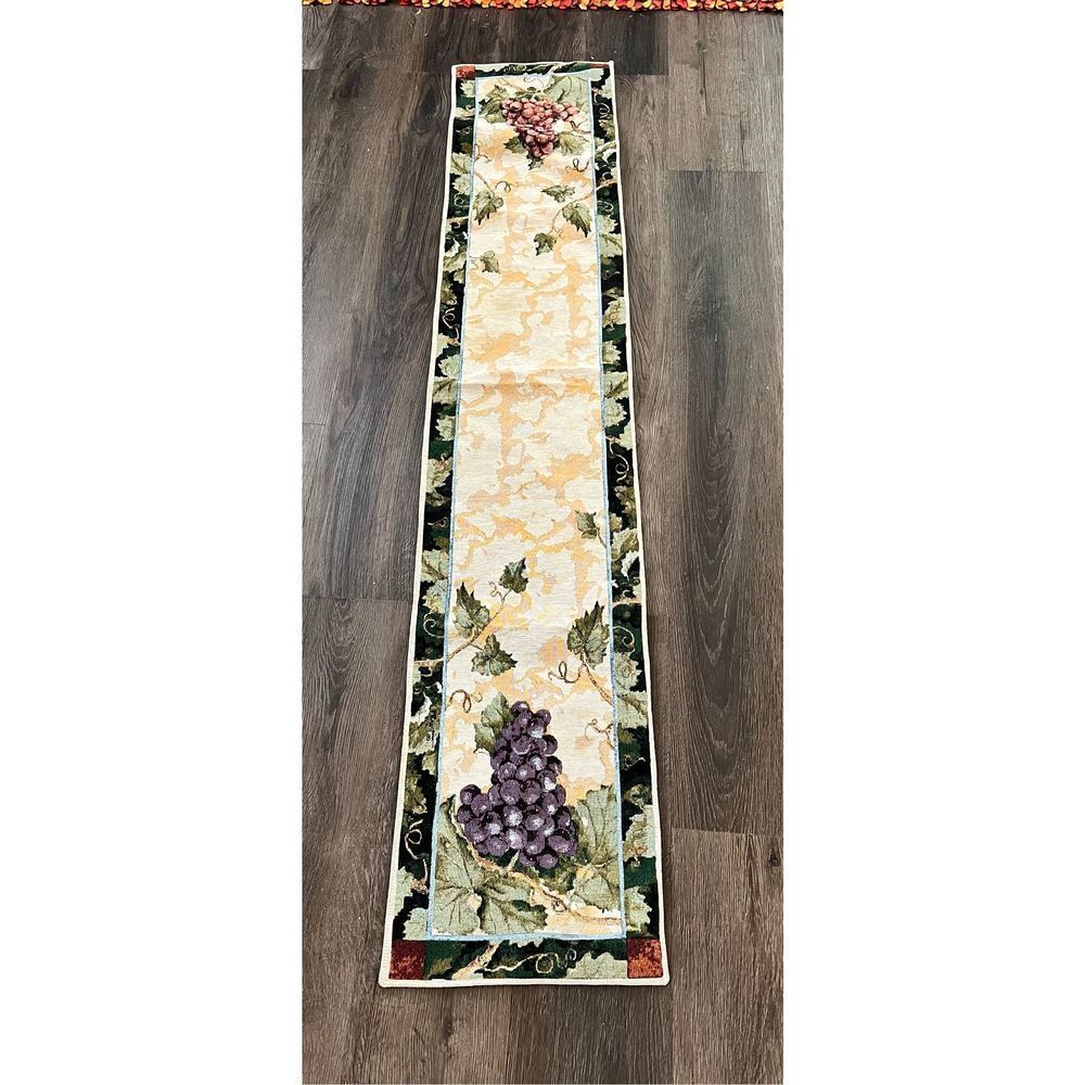 Scene Weaver Wine Grapes Vino Table Runner tapestry USA made